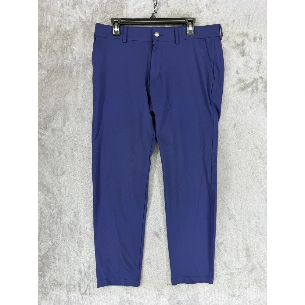 KJUS Iver Tailored Fit Golf Pants Mens 35x32 Blue Technical Stretch Trousers
